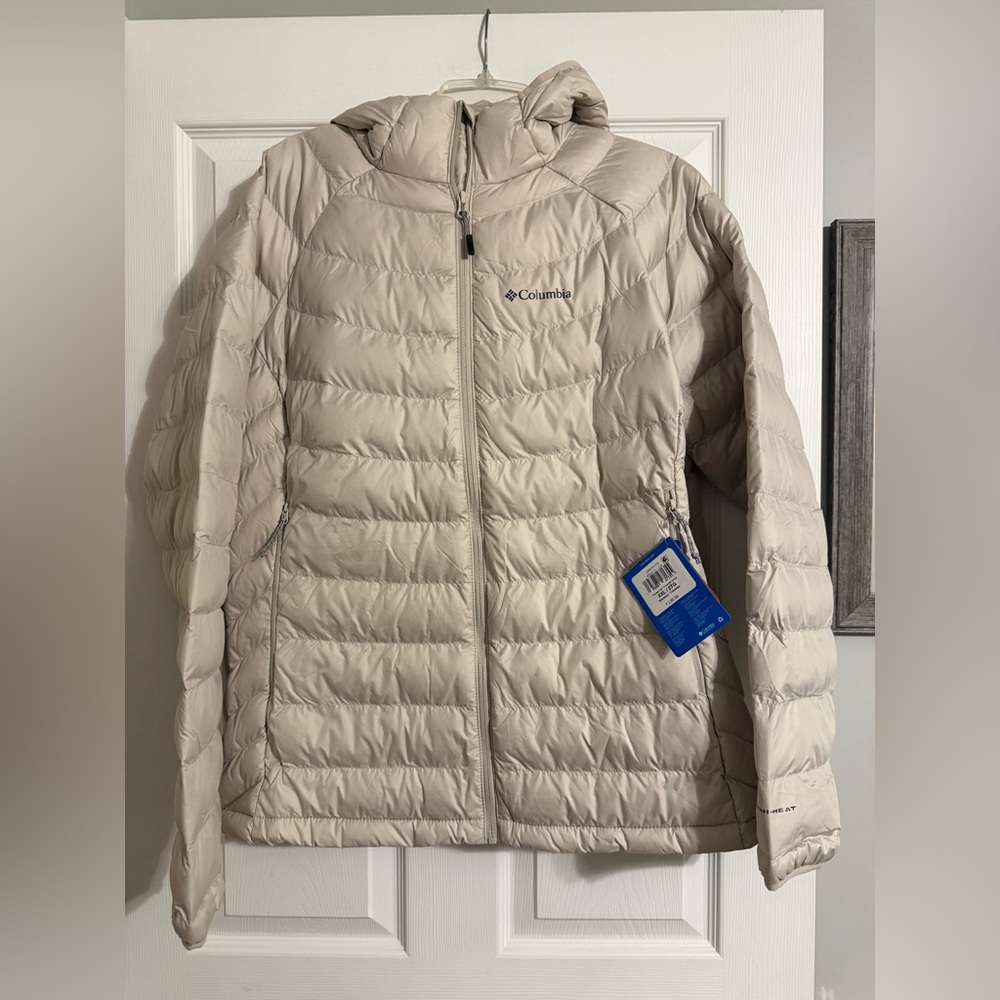 NWT Columbia Women's Beige Puffer Jacket Omni Heat XXL